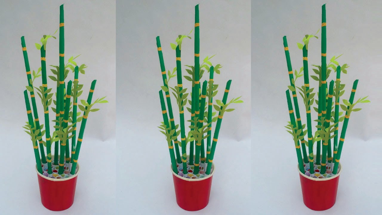 DIY: Paper Bamboo Tree! How to Make Artificial Tree/Plant/Bamboo Tree/Paper Tree for Home decoration