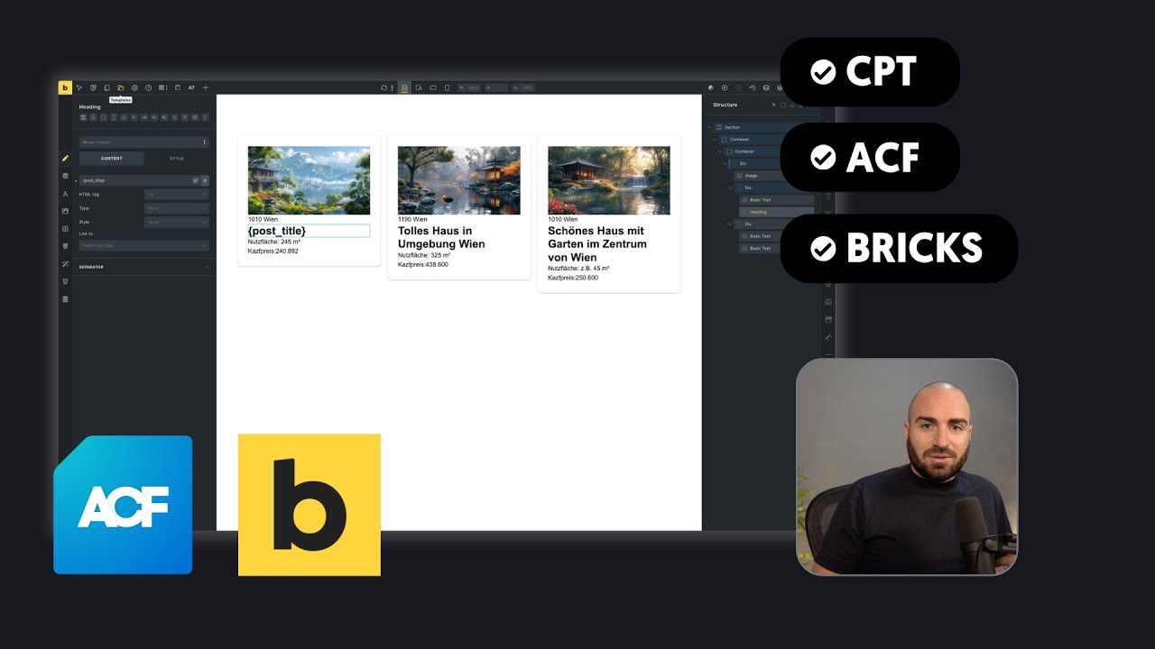 Custom Post Types mit ACF & Bricks Builder - Tutorial & Einf&uuml;hrung