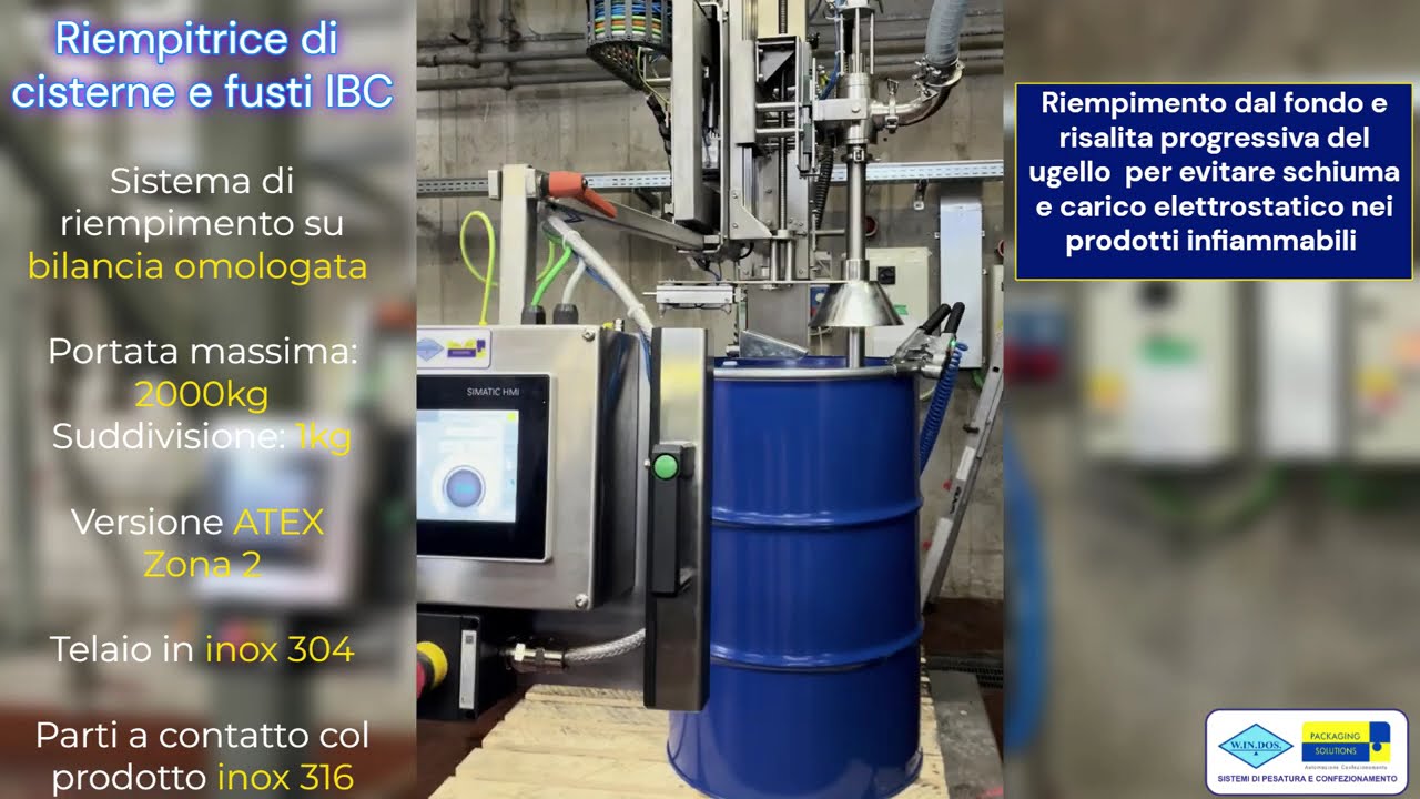 Riempitrice semi-automatica di fusti e cisterne IBC
