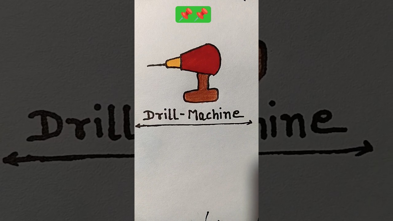 easy drawing of drill machine 