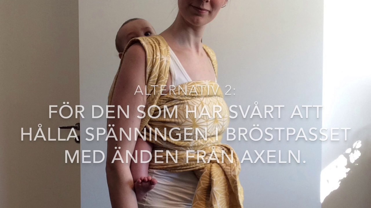 Vävd bärsjal: Double hammock med vridet bröstpass (flip), 3 sätt att knyta