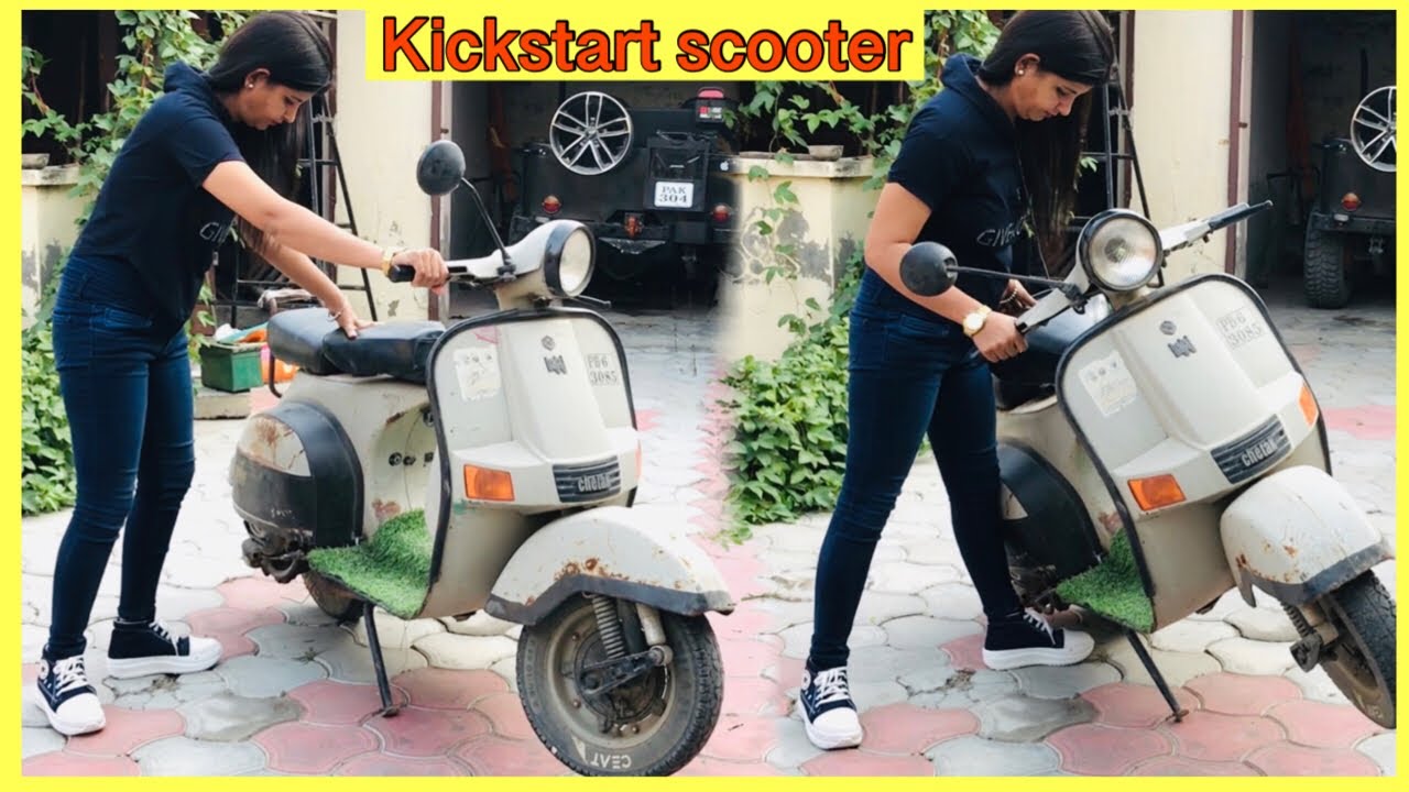 Bajaj Chetak kick start by sitting on it | bajaj Chetak old kick start | full smoked scooter 🛵