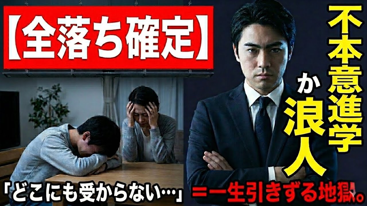 【全落ち確定】一生引きずる『不本意進学』か、地獄の『浪人』か。プロが下す冷酷な結論
