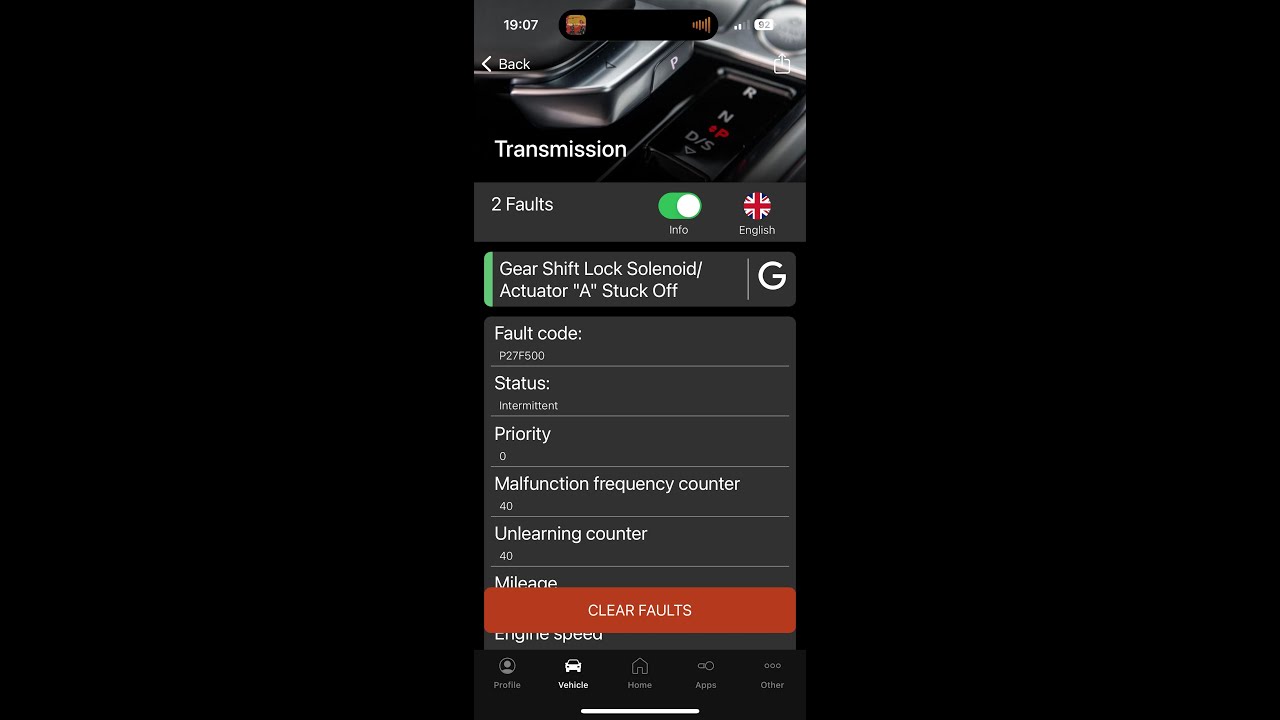How-to: Fix gear selector trouble code P27F500 #vag #P27F500