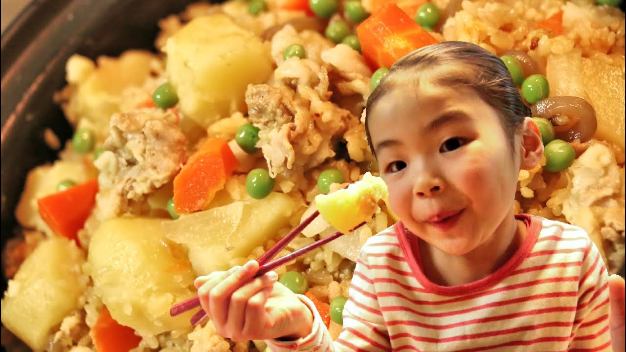 肉じゃが土鍋ごはんを堪能Rino