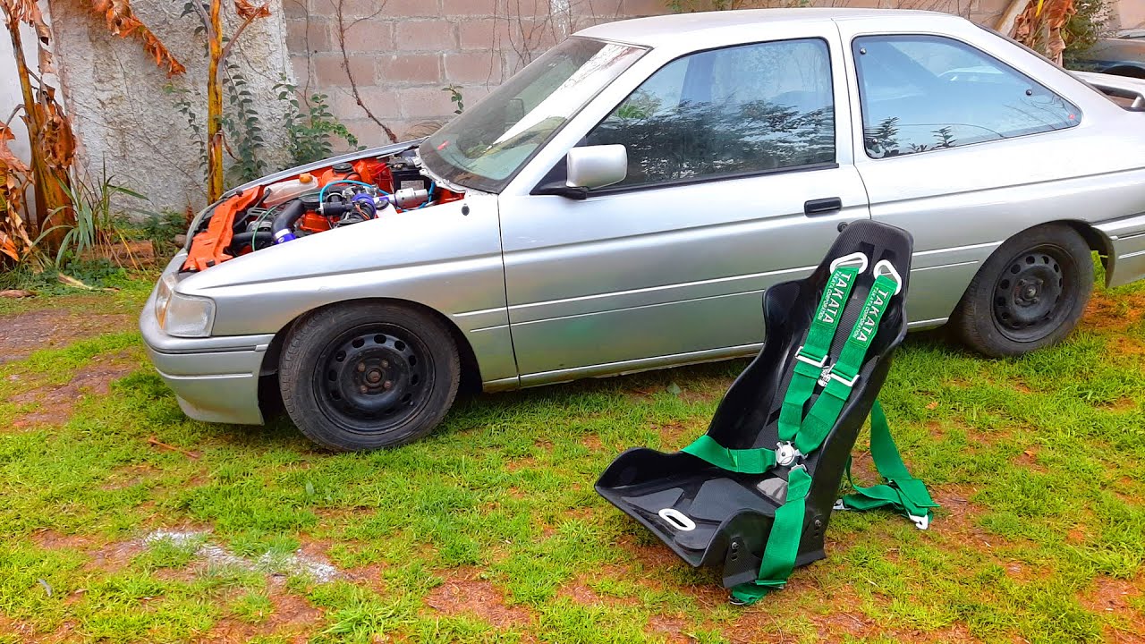 BUTACA + CINTURONES de competición y NUEVA ALTURA con resortes a medida - PROY ESCORT TURBO