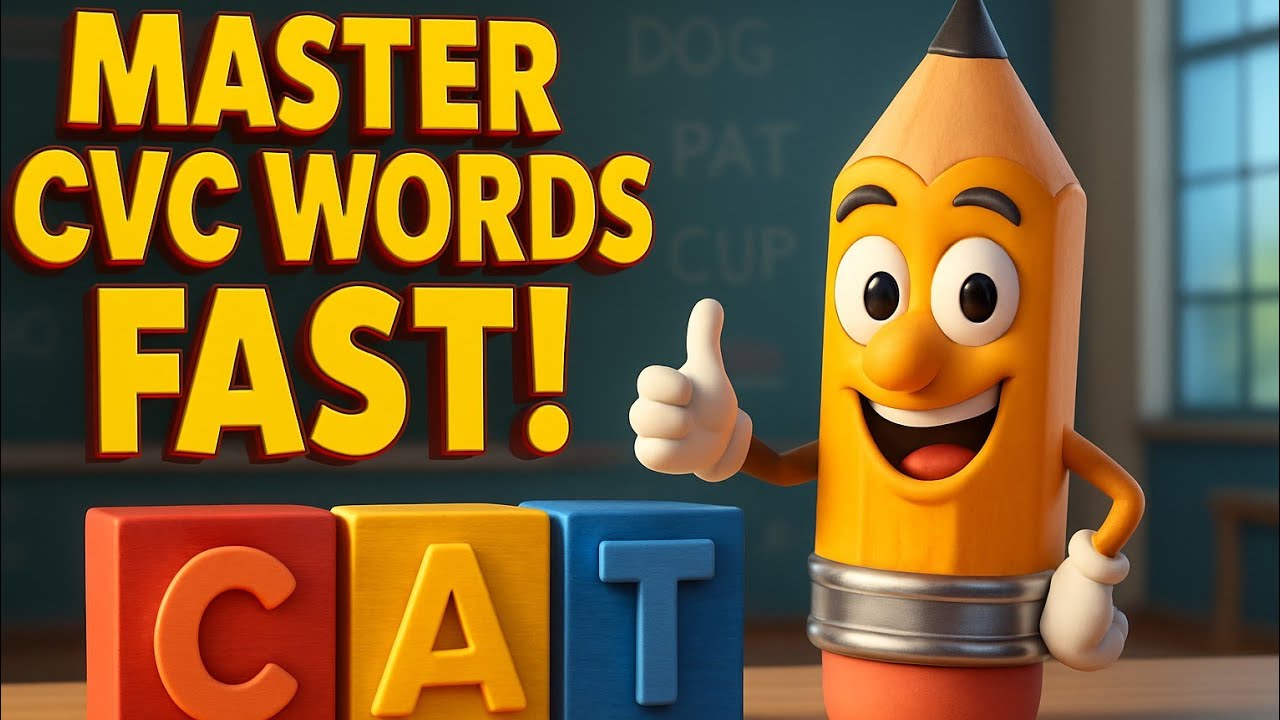 Learn How to Spell CVC Words Step by Step | Fun Phonics Practice | Missing Vowel Spelling Activity