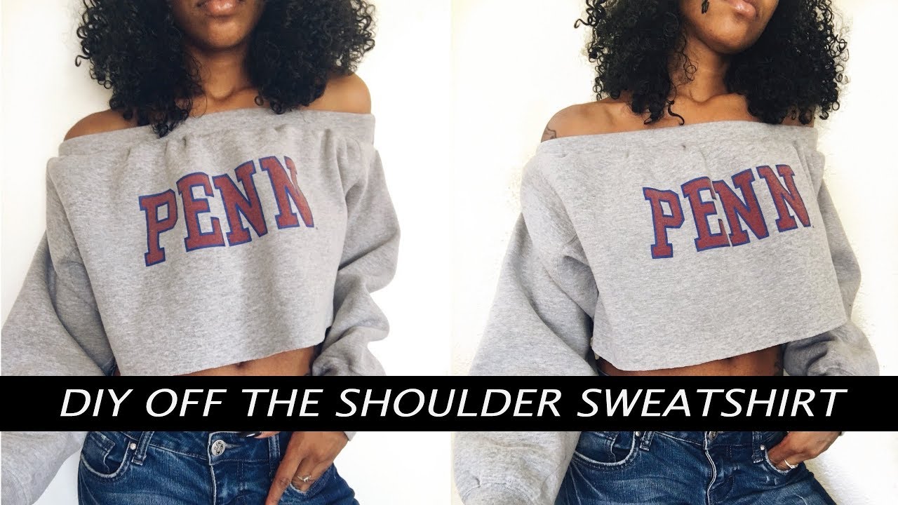 DIY Off The Shoulder Sweatshirt