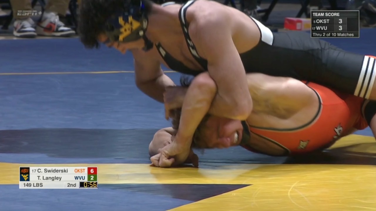 149lbs Casey Swiderski (Oklahoma State) vs TJ Langley (West Virginia)