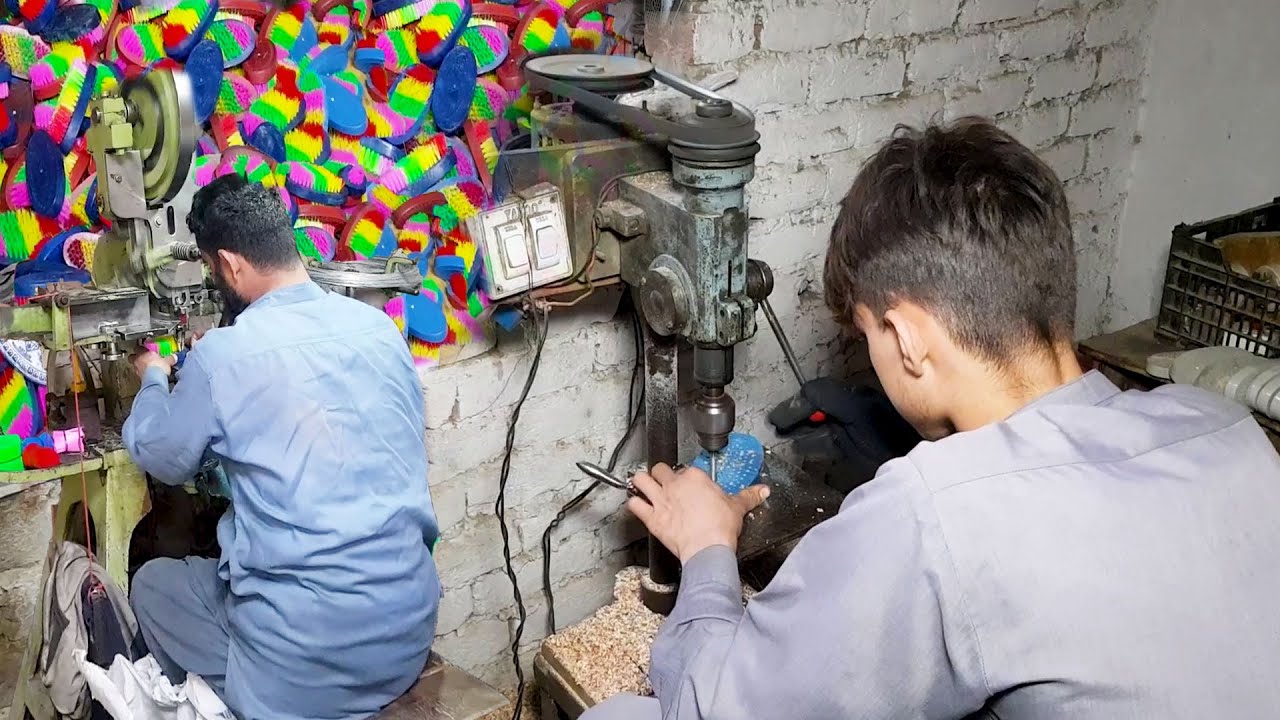 Incredible! Mass Production Process of Making Cloth Washing Brush