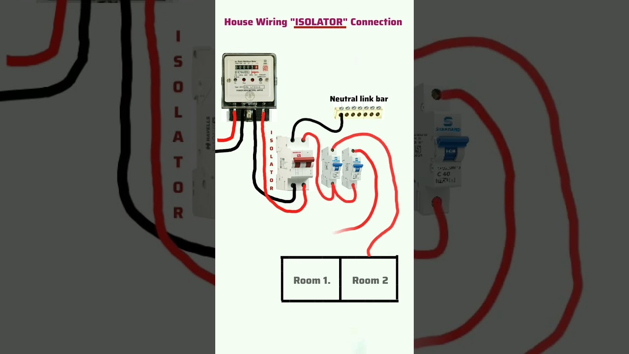 ISOLATOR CONNECTION | Isolator switch | House wiring | Electrical work #housewiring #isolator