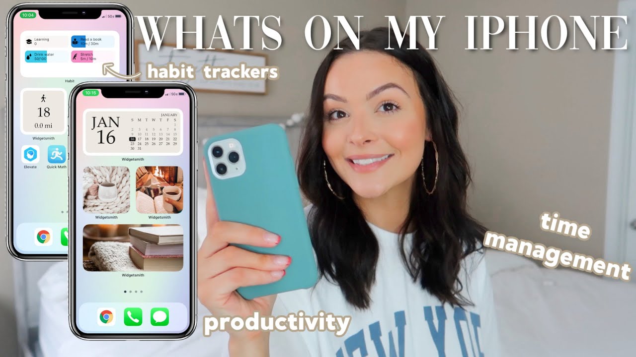 WHATS ON MY IPHONE 2022 📱 | must haves for productivity, time management, mental health & more!