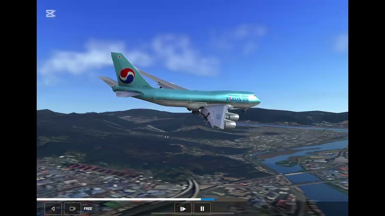 B747 김해공항 서클링 착륙 #대한항공 #koreanair #rfs #김해공항 #착륙 
