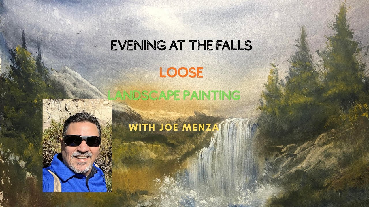 Evening at the Falls Watercolor Painting