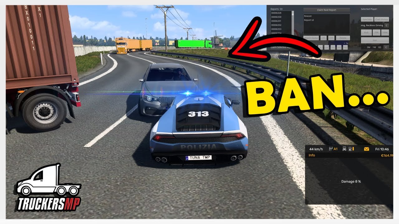 🚫 CRASHED Into POLICE Lamborghini 🚫| TruckersMP