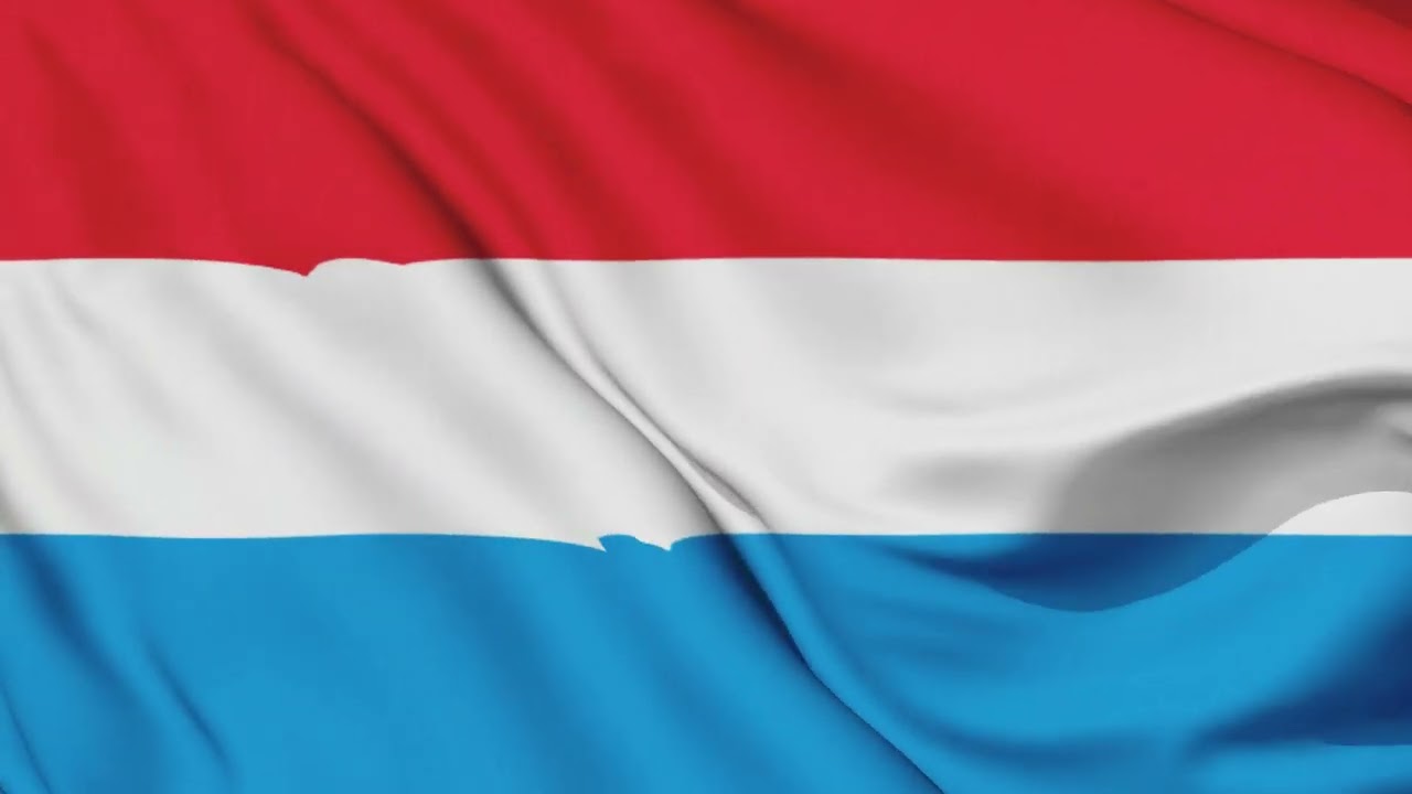 Luxembourg Flag Waving Animation / free 4k stock footage / 3-min loop