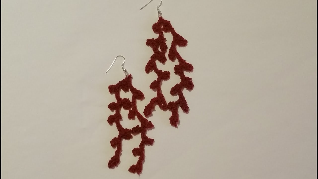 Orecchini all'uncinetto corallo - tutorial uncinetto - crochet earrings