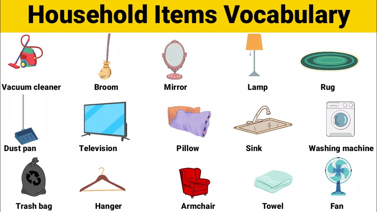 Furniture Names & Household Items Vocabulary.