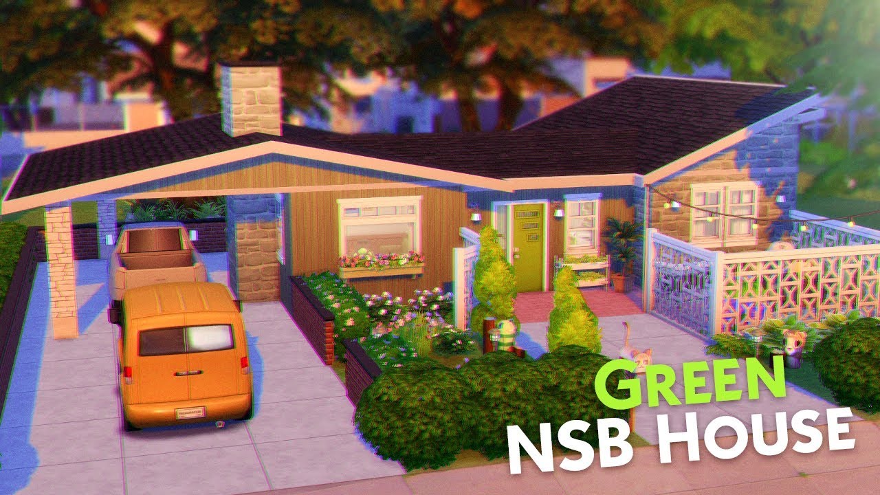 Green Mid-Century Modern House | Not So Berry | The Sims 4 Speed Build