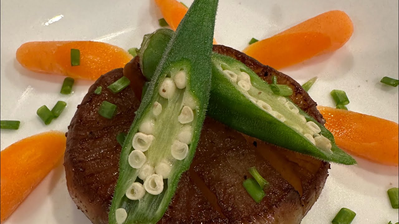 This is not Scallop. This is Daikon Radish Steak #daikon #vegetariansteak