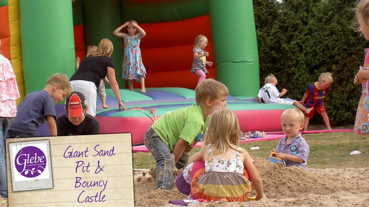 Giant Sand Pit and Bouncy Castle | Glebe Garden Centre Leicester