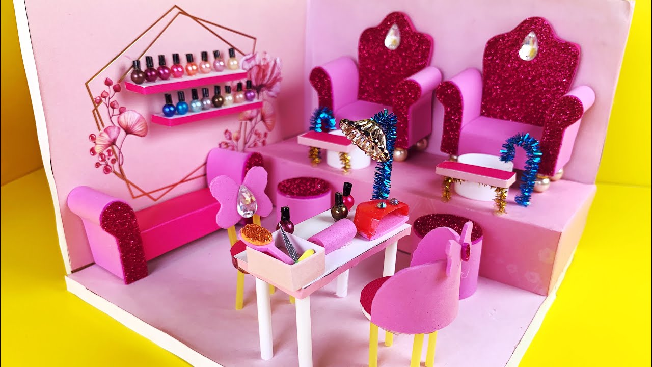 DIY Miniature Cardboard House #3 ❤️ How To Make Mini Nail Salon With Cardboard