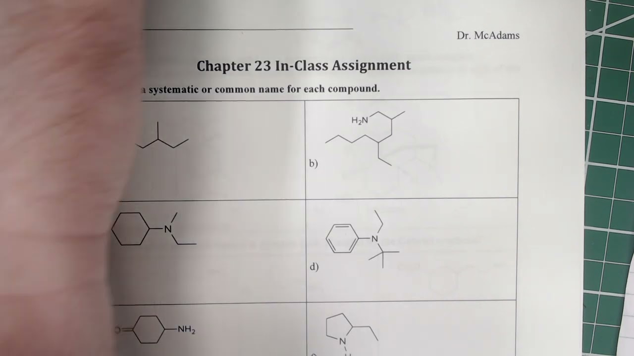 Organic Chemistry II CHEM-2425 Ch 23 Amines Part 1