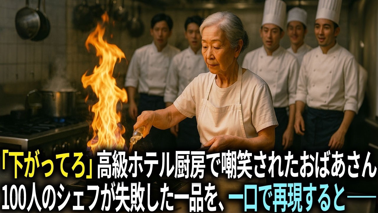 「下がってろ！邪魔だ！」高級ホテルの厨房で嘲笑されたおばあさん。だが100人のシェフが再現できなかった幻の一品を、一口で完全再現すると――。