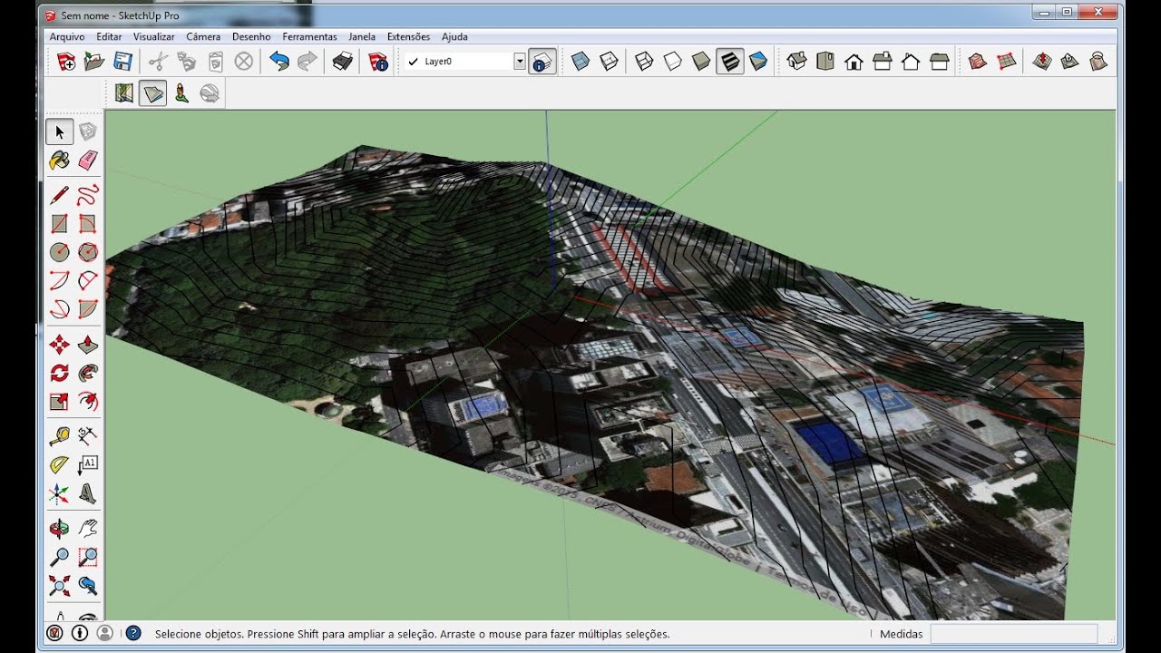 SketchUp 2015: Criação de curvas de níveis com imagem do Google Earth e exportação para o AutoCAD