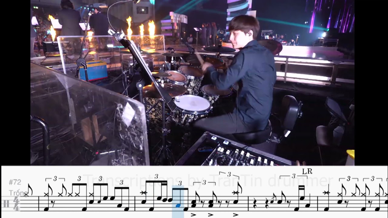 BTS DNA - Drummer Quak Junyong - Drumscore by Tran Tin Drummer