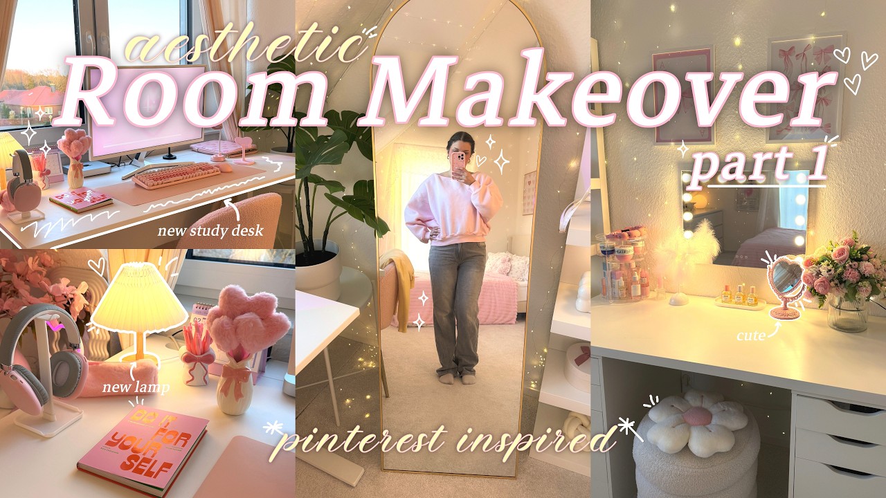 aesthetic room makeover part 1 ♡ | before transformation · emptying my room · bedroom ideas