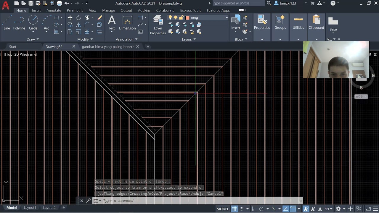 CARA MEMBUAT DENAH RANGKA ATAP (AutoCad )