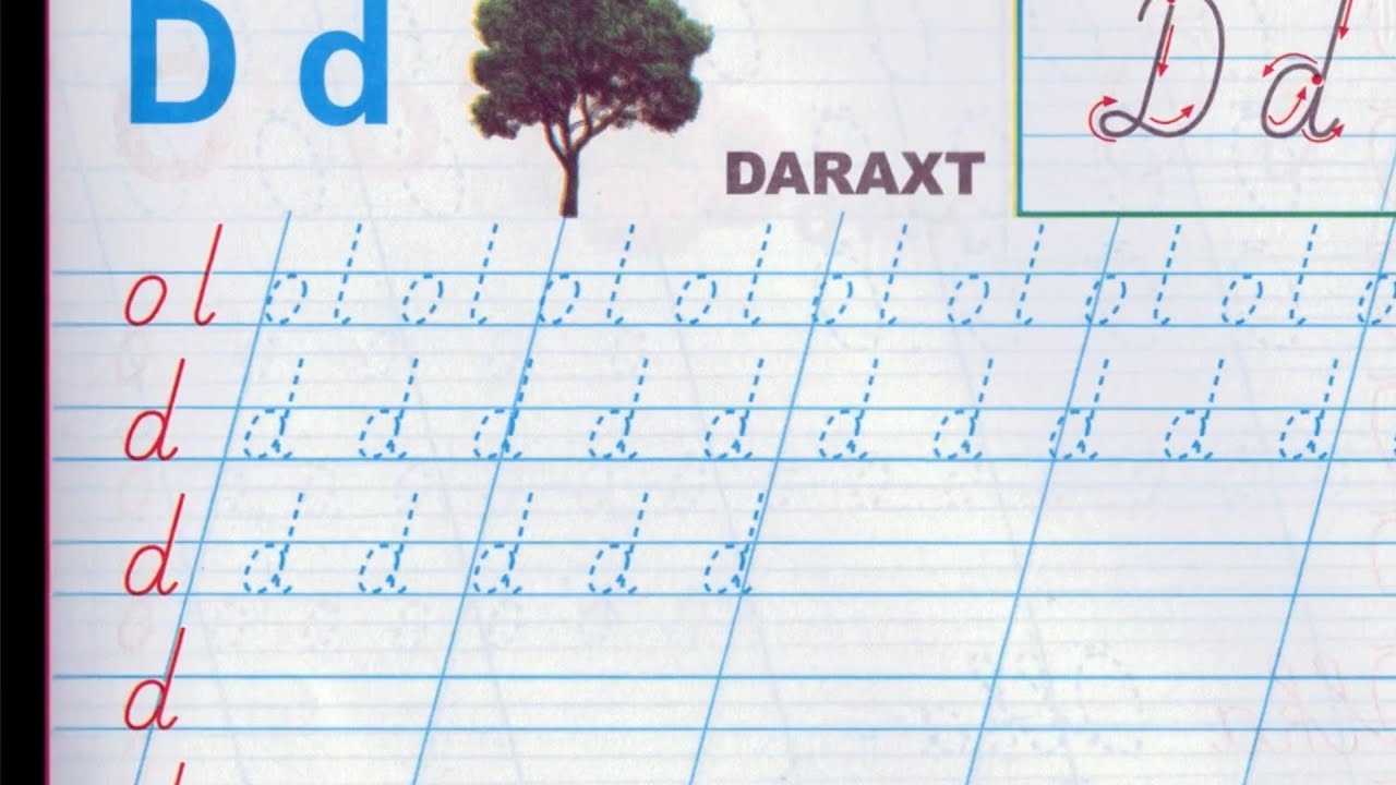 Dd harfi. Dd harfini yozishni o'rganamiz.