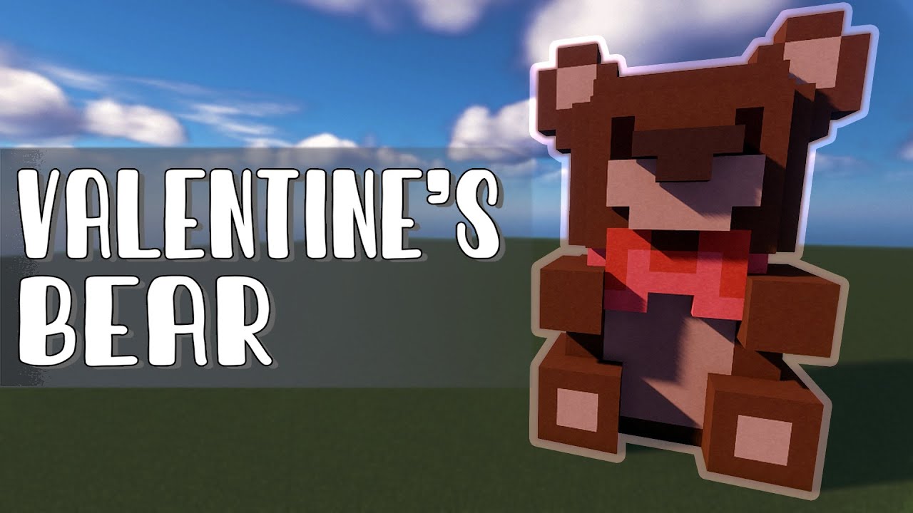 Minecraft Valentines Day Idea - Valentine's Bear! [ Pixel Art Tutorial #1 ]