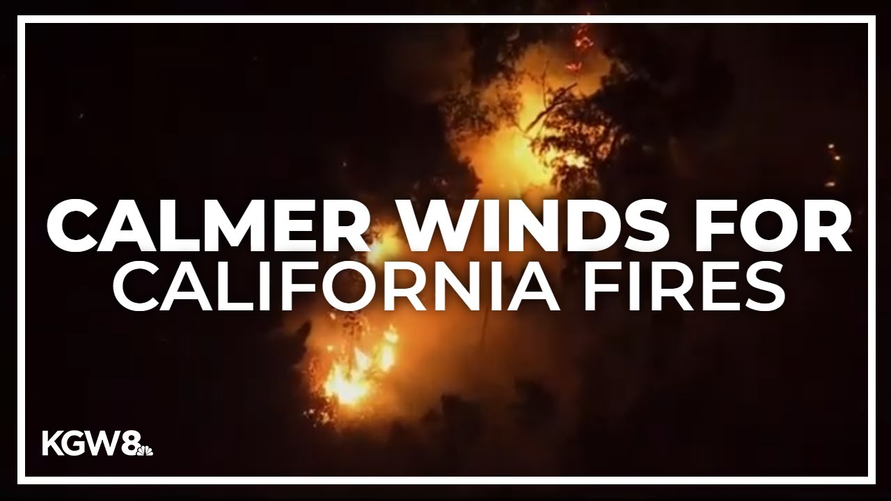 Winds calm down as firefighters try to control Los Angeles area fires