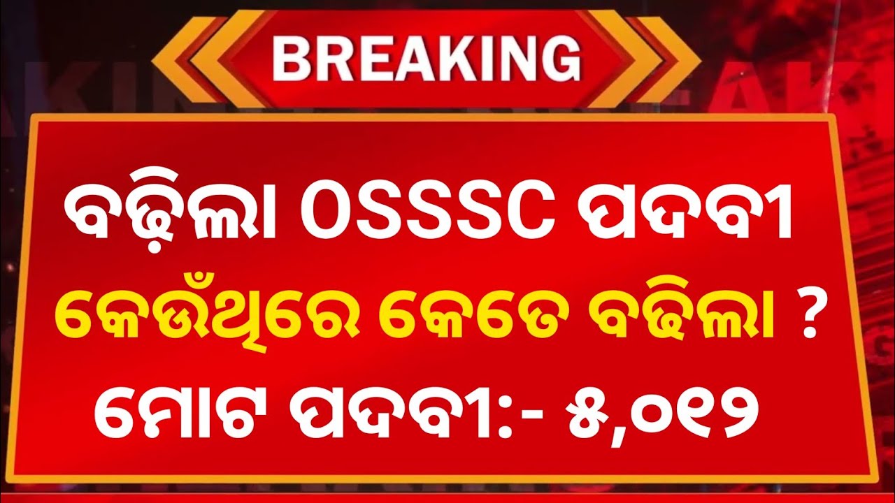 OSSSC RI , AMIN Vacancy 2026 ll OSSSC Vacancy Increase 2026