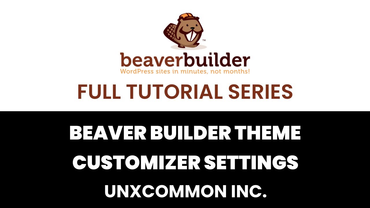 Beaver Builder Full Tutorial Series   BB Theme Customizer Settings