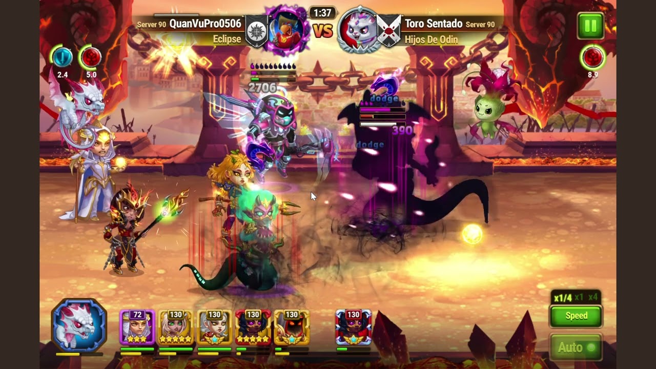 Hero Wars- 15.7K Helios vs 147K Yasmine