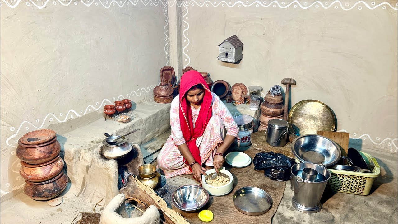 चूल्हे पर मावा की गुझिया इंडियन स्वीट #villagefood #traditionalcooking