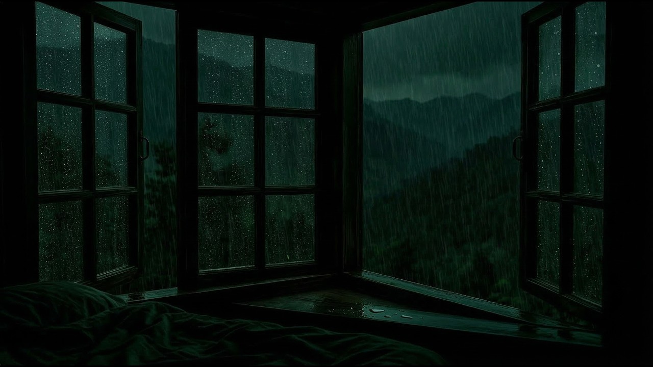 3 Hours of Heavy Rain at a Cozy Forest Bedroom | Relaxing Sleep Sounds for Anxiety Relief