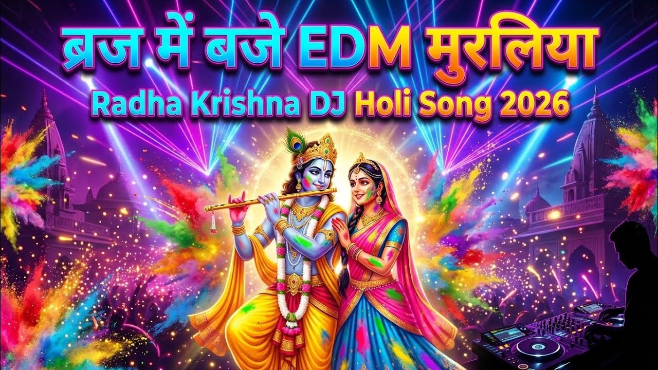 ब्रज में बजे EDM मुरलिया 🔥💃 | DJ पे नाचे राधा-श्याम | Radha Krishna Holi Dance Song 2026 , Holi Song