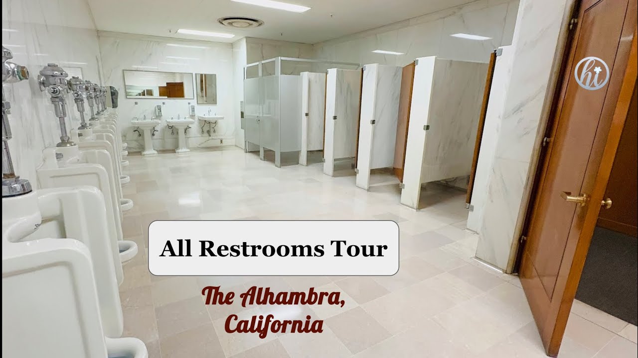 Men’s, Women’s, All Gender Restroom Tour | Kohler, AS, Sloan Toilet Flush | The Alhambra, California