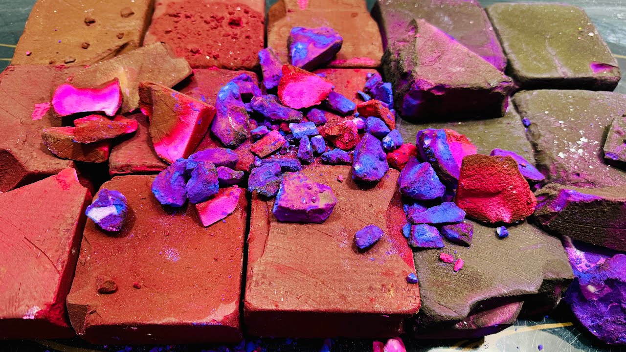 Dyed Gym Chalk  Crush ASMR | Fresh Soft Dyed Gym Chalk Crushing | ASMR