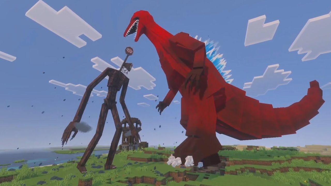 BloodBath Godzilla vs The Art of Trevor Henderson Addon in Minecraft Bedrock