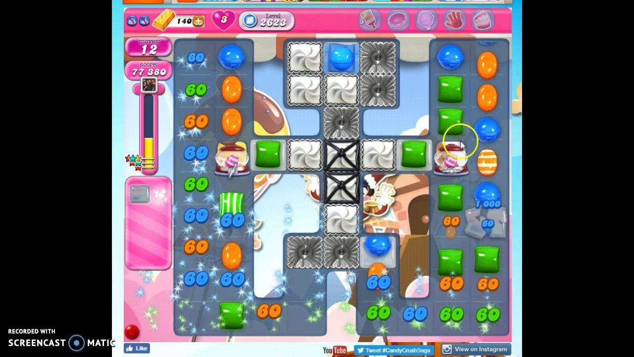 Candy Crush Level 2623 help w/audio tips, hints, tricks