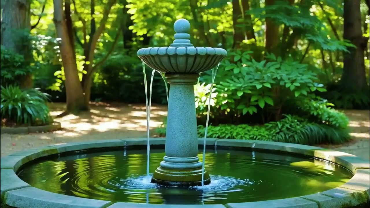 🌿 Zen Water Fountain Sounds for Deep Relaxation 💧 Peaceful Flowing Water & Calm Instrumental