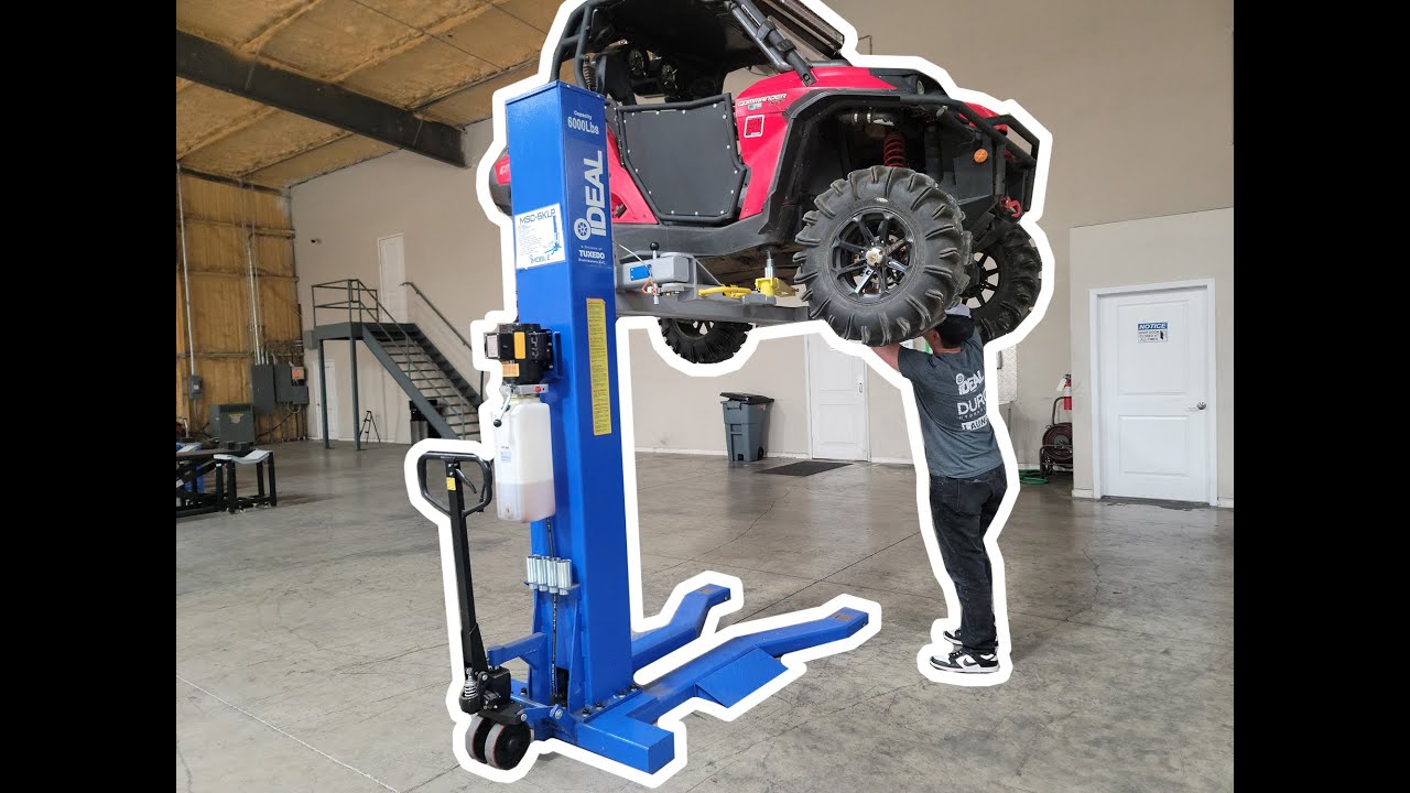 UTV Lifted with MSC-6K-LP Car Lift Adapter