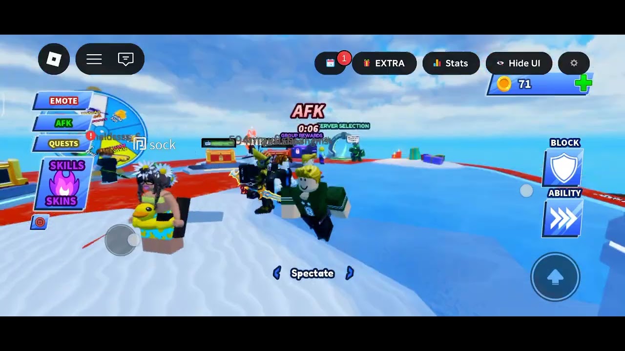 Playing blade ball