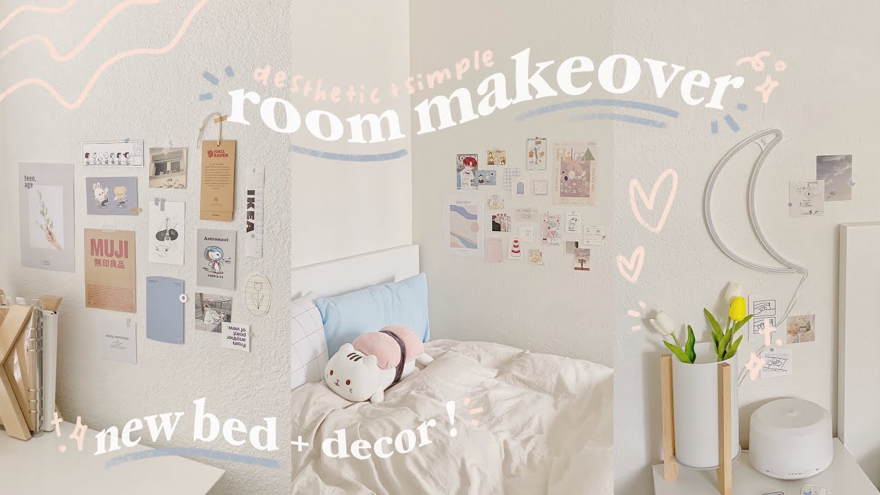 room makeover 2021 ☁️ | aesthetic, minimal, korean-inspired, kpop