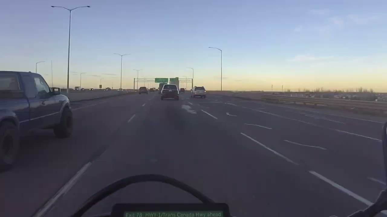 Motorcycle Lap of Calgary Ring Road (Stoney Trail) The Day After it Opened! - Time Lapse